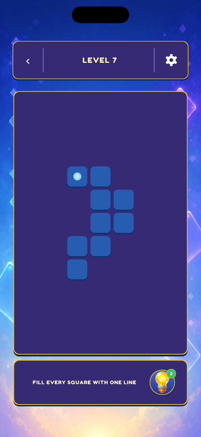 Spelläget One Line i Puzzle Haven